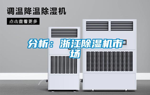 分析:浙江除濕機市場