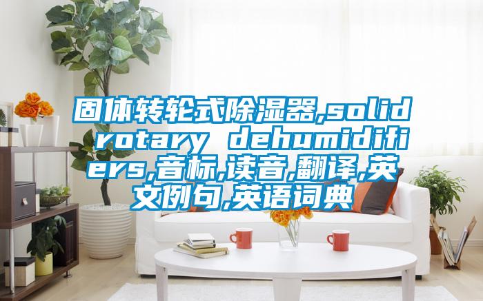 固體轉輪式除濕器,solid rotary dehumidifiers,音標,讀音,翻譯,英文例句,英語詞典