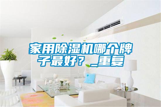家用除濕機哪個牌子最好？_重復